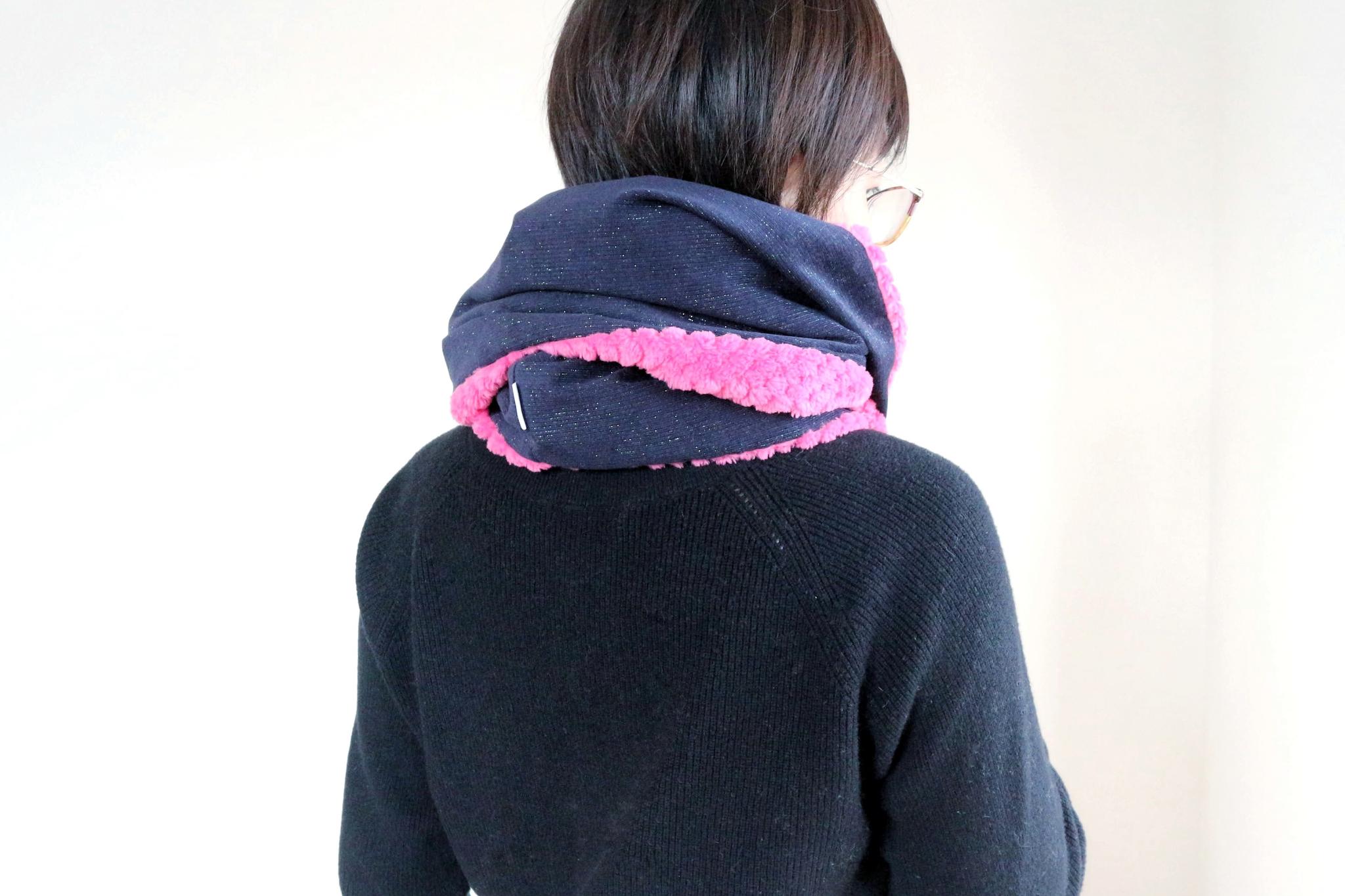 ひとさじの彩り　スヌード　ネイビー×ピンク | 7枚目